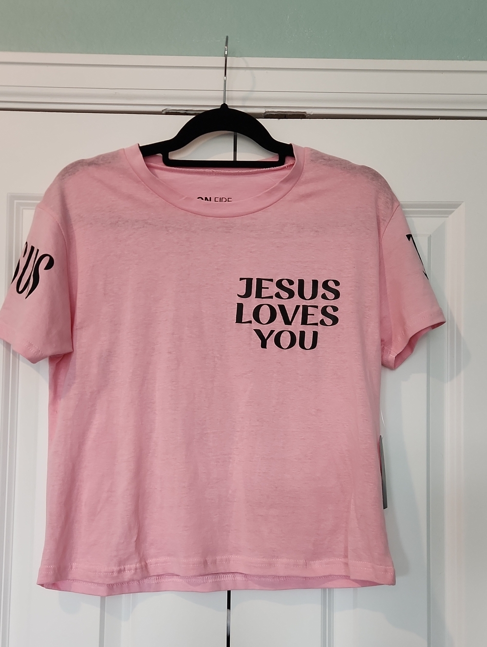 "Jesus Loves You" Cropped Graphic Tee